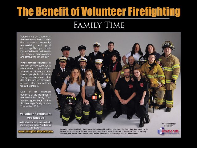 Poster Large volunteer fire company recruitment family time volnteering